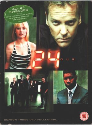 24 Kiefer Sutherland – Complete Season 3 (Episodes 1-24) (Box 7 DVD) – Edizione Regno Unito PAL Regione 2, Lingua Inglese