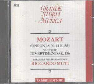 Mozart Sinfonia n. 41 - Divertimento K. 136 - CD Grande Storia della Musica - Versione da edicola - CD Audio