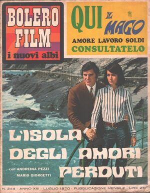 Bolero Film n. 244 - Luglio 1970 - Fotoromanzo Andreina Pezzi (Retrocopertina Tony Renis) ed. Mondadori