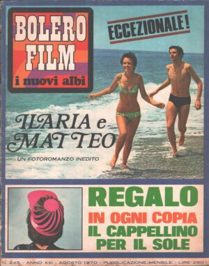 Bolero Film n. 245 - Agosto 1970 - Fotoromanzo Shirley Goddard (Retrocopertina Massimo Ranieri) ed. Mondadori