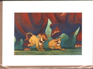 Walt Disney - Young Simba and Nala - Il Re Leone - Cartolina Biglietto ed. The Art Group