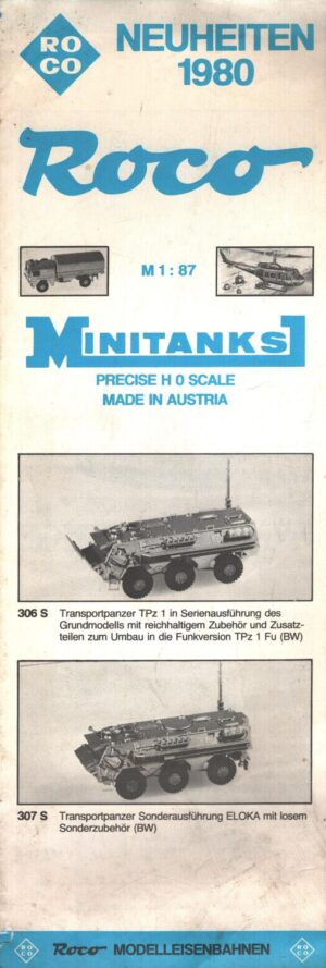 Catalogo Roco Minitanks 1980 in Scala HO 1:87
