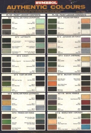 Humbrol Authentic Colours - Depliant Volantino Cartella Colori - 1973