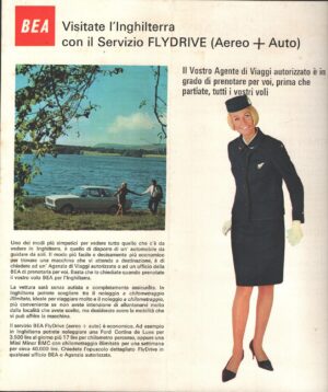 BEA British European Airways Flight - Brochure Depliant Pubblicità Vintage (anni '60-'70)