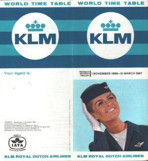 KLM Royal Dutch Airlines Flight - World Timetable - Winter 1966-1967 - NON COMPLETO!!!!