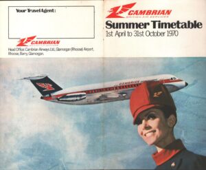 Cambrian Airways Flight - British Air Services - Summer Timetable 1970 - NON COMPLETO!!!!