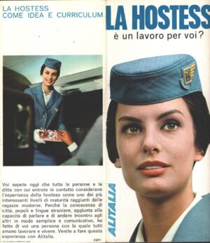 Alitalia Flight - Brochure Depliant Pubblicità Vintage (anni '60)- La Hostess è un lavoro per voi?