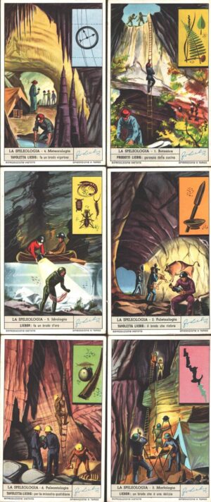 Figurine Liebig - Serie n. 1656 Completa (6 figurine) - La Speleologia - Edizione Italiana 1956