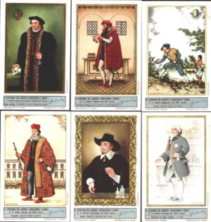 Figurine Liebig - Serie n. 1686 Completa (6 figurine) - Il costume del medico attraverso i tempi - Edizione Italiana