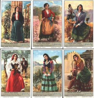 Figurine Liebig - Serie n. 1687 Completa (6 figurine) - Costumi della Sicilia - Edizione Italiana