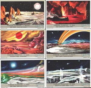 Figurine Liebig - Serie n. 1691 Completa (6 figurine) - Paesaggi planetari - Edizione Italiana 1957