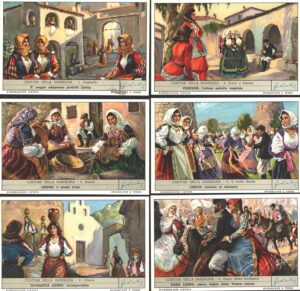 Figurine Liebig - Serie n. 1709 Completa (6 figurine) - Costumi della Sardegna - Edizione Italiana 1959