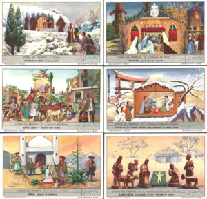 Figurine Liebig - Serie n. 1739 Completa (6 figurine) - Storia del Presepio - Edizione Italiana 1959