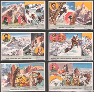 Figurine Liebig - Serie n. 1756 Completa (6 figurine) - La conquista delle grandi cime - Edizione Italiana