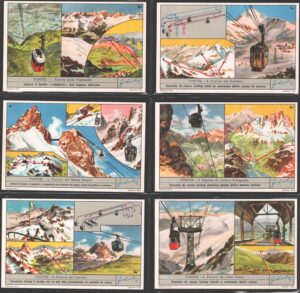 Figurine Liebig - Serie n. 1760 Completa (6 figurine) - Funivie - Edizione Italiana 1961