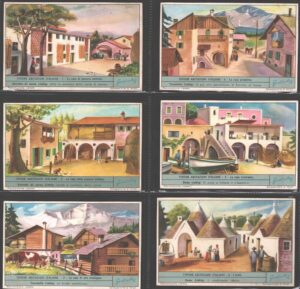 Figurine Liebig - Serie n. 1770 Completa (6 figurine) - Tipiche abitazioni italiane - Edizione Italiana 1961