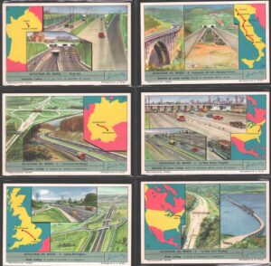 Figurine Liebig - Serie n. 1772 Completa (6 figurine) - Autostrade nel mondo - Edizione Italiana 1962