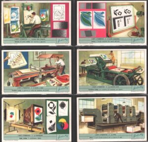 Figurine Liebig - Serie n. 1798 Completa (6 figurine) - L'arte litografica - Edizione Italiana 1964