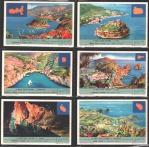 Figurine Liebig - Serie n. 1799 Completa (6 figurine) - Le belle isole italiane - Edizione Italiana 1964