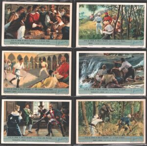 Figurine Liebig - Serie n. 1805 Completa (6 figurine) - Vita ed Opere di Emilio Salgari - Edizione Italiana 1964