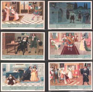 Figurine Liebig - Serie n. 1806 Completa (6 figurine) - Vita ed Opere di Moliere - Edizione Italiana 1964