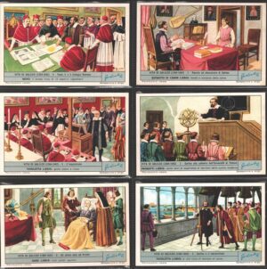 Figurine Liebig - Serie n. 1812 Completa (6 figurine) - Vita di Galileo (1564-1642) - Edizione Italiana 1965