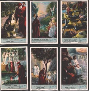 Figurine Liebig - Serie n. 1817 Completa (6 figurine) - Il Purgatorio (Dante, Divina Commedia) - Edizione Italiana