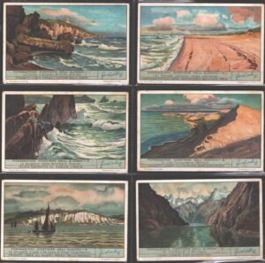 Figurine Liebig - Serie n. 1316 Completa (6 figurine) - Formazioni Costiere dell'Europa - Edizione Italiana 1936