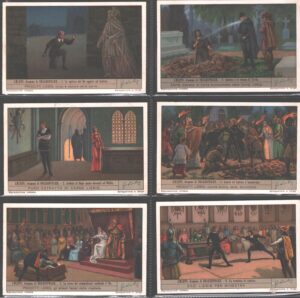 Figurine Liebig - Serie n. 1327 Completa (6 figurine) - Amleto dramma di Shakespeare - Edizione Italiana 1936