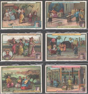 Figurine Liebig - Serie n. 659 Completa (6 figurine) - Cina (1°) - Edizione Belga 1901