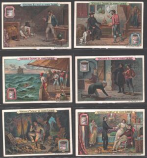 Figurine Liebig - Serie n. 697 Completa (6 figurine) - Le Comte de Monte Cristo (Dumas) - Edizione Belga 1902