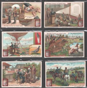 Figurine Liebig - Serie n. 708 Completa (6 figurine) - Le pigeon voyageur - Edizione Belga 1902