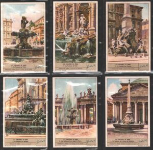 Figurine Liebig - Serie n. 1376 Completa (6 figurine) - Les fontaines de Rome - Edizione Belga 1938