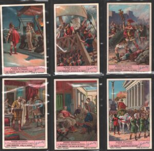 Figurine Liebig - Serie n. 1391 Completa (6 figurine) - Keizer augustus - Edizione Fiamminga 1939