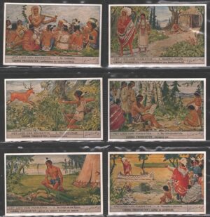 Figurine Liebig - Serie n. 1465 Completa (6 figurine) - Het lied van hiawatha - Edizione Fiamminga 1948