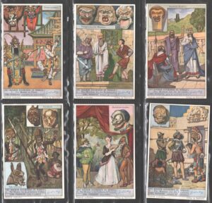 Figurine Liebig - Serie n. 1479 Completa (6 figurine) - Het masker doorheen de wereld - Edizione Fiamminga 1949