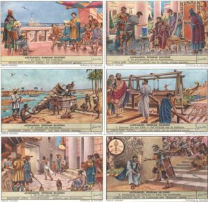 Figurine Liebig - Serie n. 1560 Completa (6 figurine) - Archimedes beroemd geleerde - Edizione Fiamminga 1953