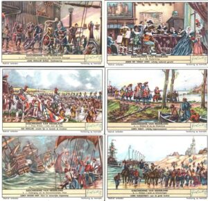 Figurine Liebig - Serie n. 1657 Completa (6 figurine) - Geschiedenis Van Nederland - Edizione Fiamminga 1956