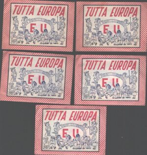 Tutta Europa - Lotto 5 Bustine di figurine ed. La Folgore 1966