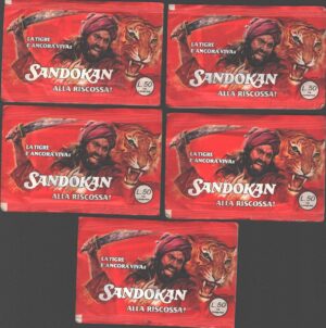 Sandokan alla riscossa - Lotto 5 bustine di figurine ed. Edierre 1977