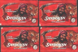 Sandokan alla riscossa - Lotto 4 bustine di figurine ed. Edierre 1977