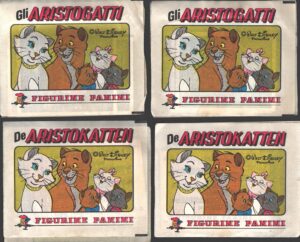 Gli Aristogatti (Disney) - Lotto 4 bustine di figurine (Versione Internazionale) ed. Panini 1979