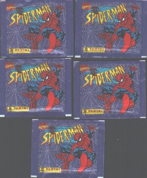 Spider-Man - Lotto 5 bustine di figurine ed. Panini 1995