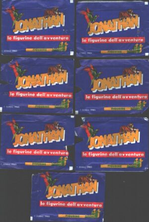 Jonathan le figurine dell'avventura - Lotto 7 bustine di figurine ed. Edimac 1985