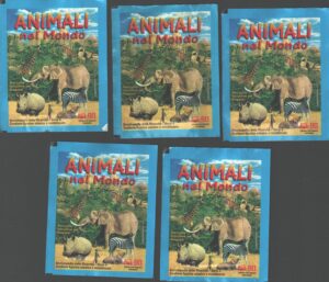 Animali nel Mondo - Lotto 5 bustine di figurine ed. Fol-Bo 2011 (Enciclopedia delle Ricerche Serie 4)