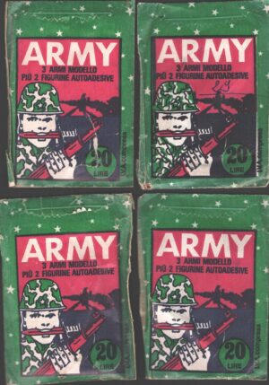 Army 3 armi modello 2 figurine autoadesive - Lotto 4 bustine di figurine