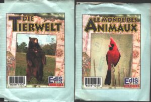 Il mondo degli animali - Lotto 2 bustine di figurine (Versione Internazionale) ed. Edis 1995