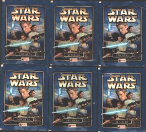 Star Wars attack of the Clones - Lotto 6 bustine di figurine ed. Merlin 2002