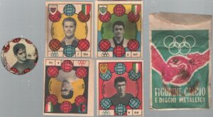 Figurine Calcio e dischi metallici - Bustina di figurine ed. V.A.V. Campionato 1959/60 (Gasperi Silvagna Mazzoni Pinti)