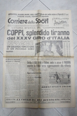 Corriere dello Sport Anno 33 n. 135 del 9 Giugno 1952 (Fausto Coppi) ed. Editoriale Corriere dello Sport
